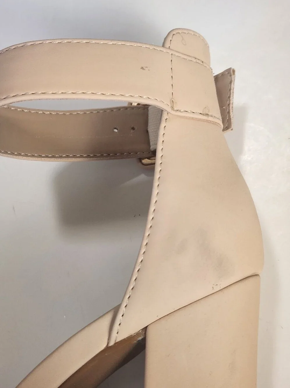 DREAM PAIRS Chunky High Heel Nude Platform Sandals Size 6